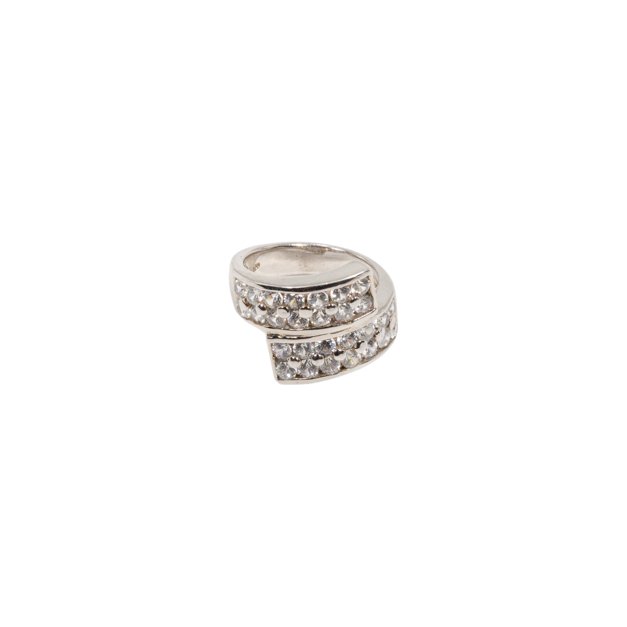 Spiral White Topaz Ring