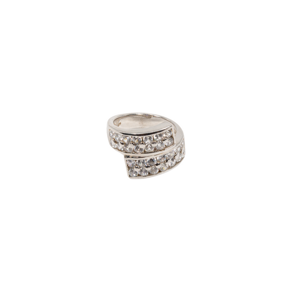 Spiral White Topaz Ring