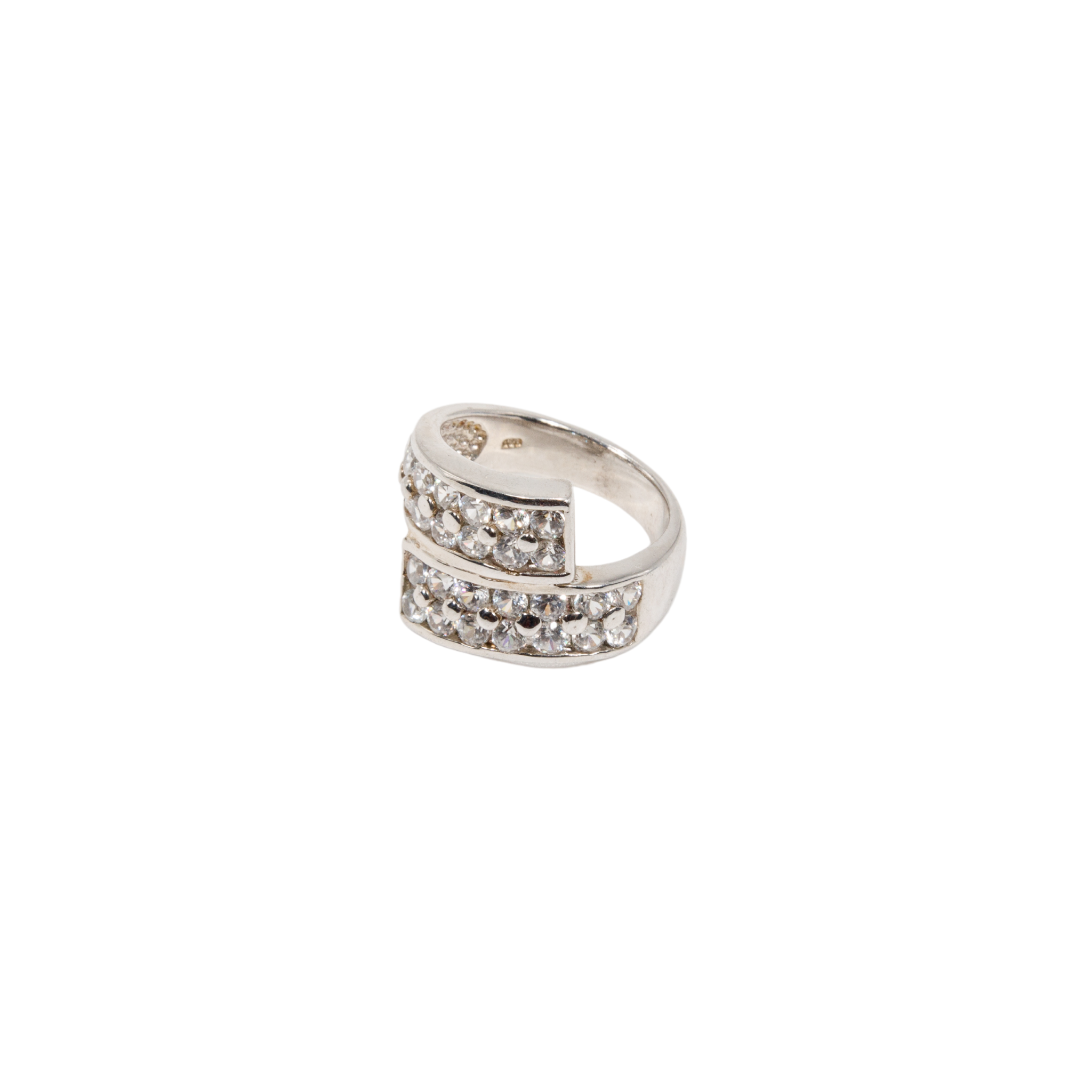 Spiral White Topaz Ring