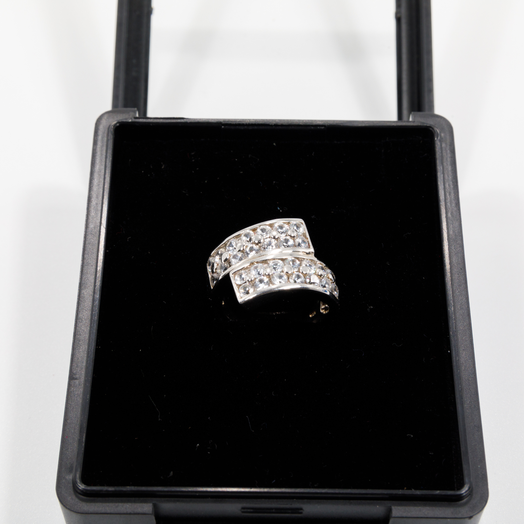 Spiral White Topaz Ring