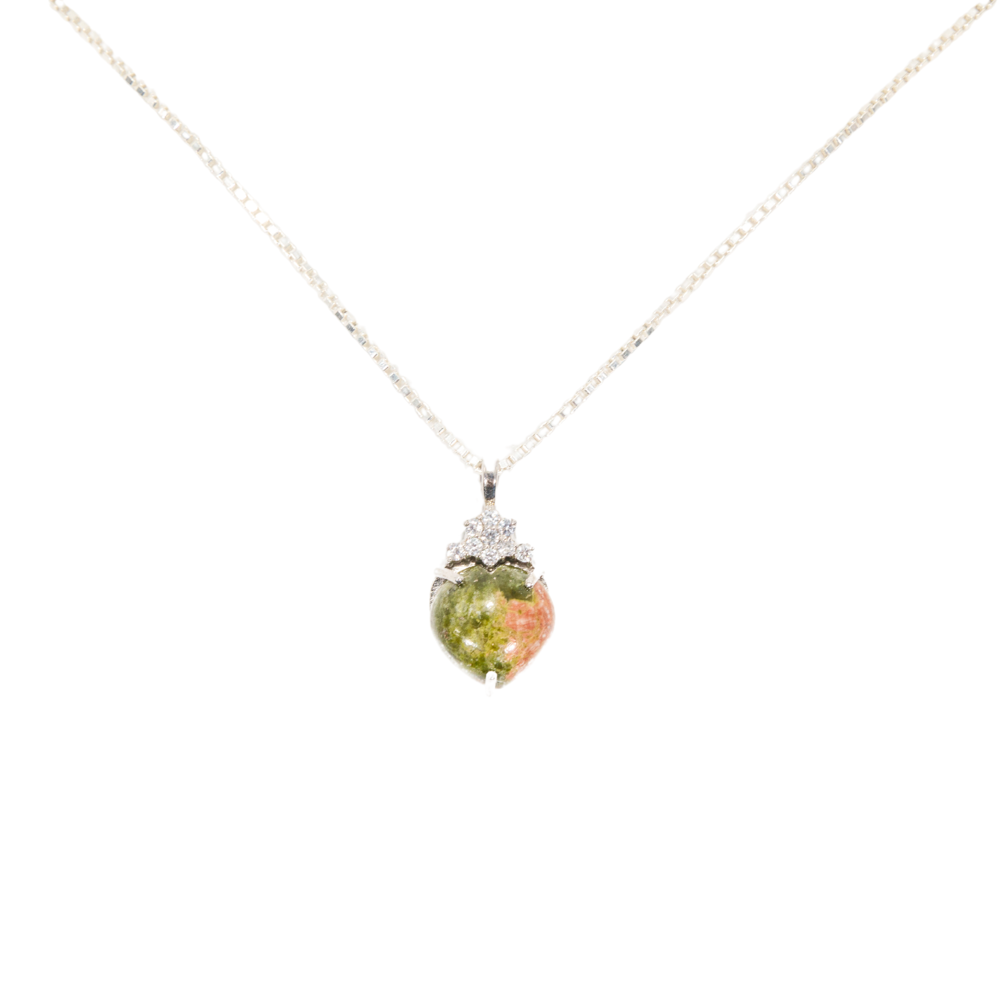 Unakite Heart Pendant