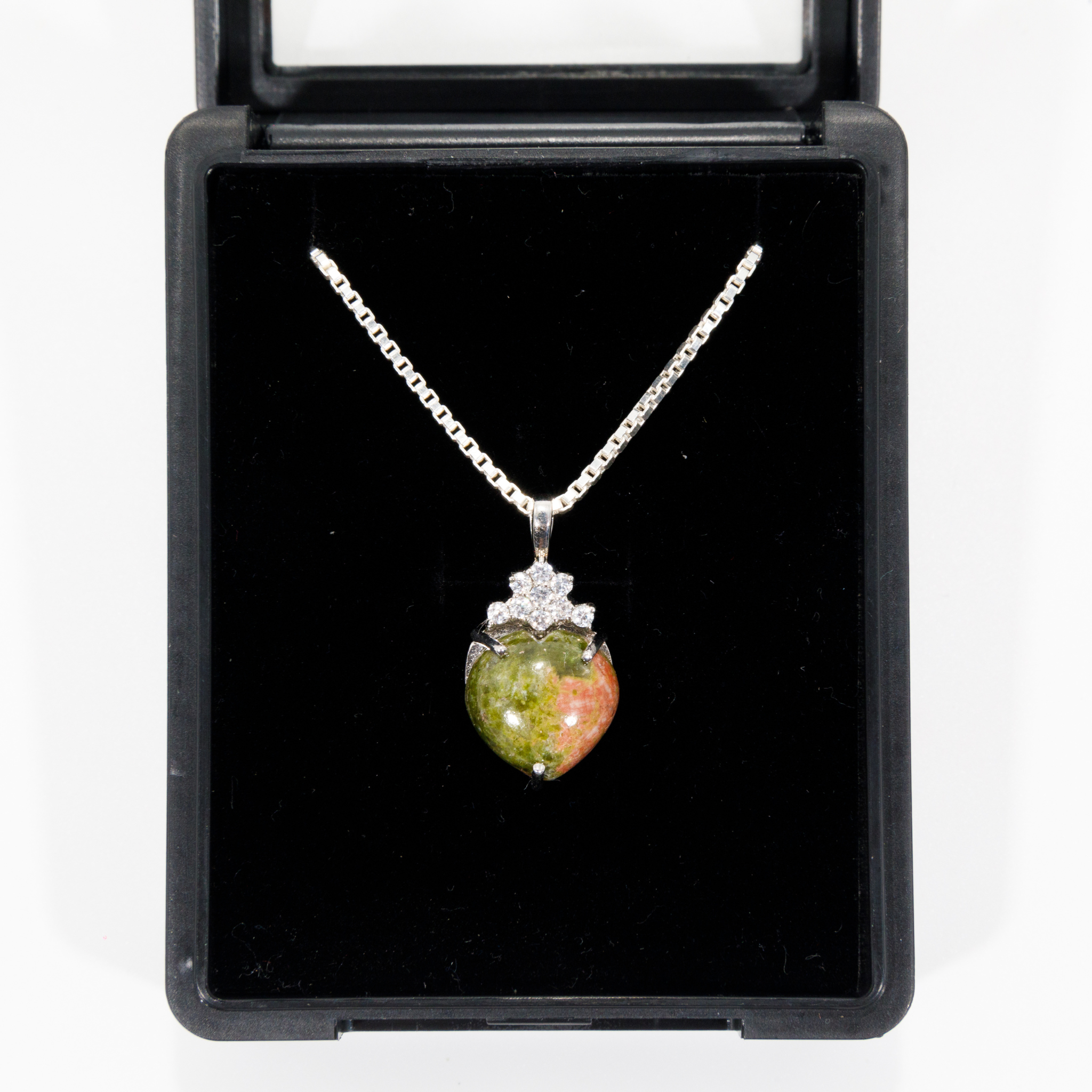 Unakite Heart Pendant