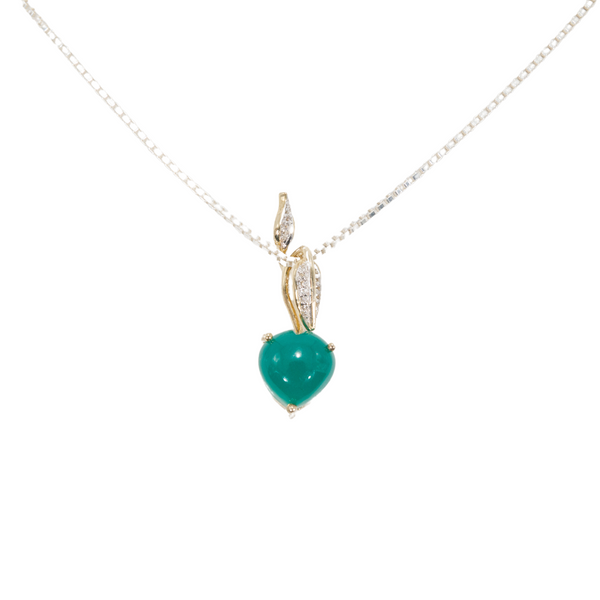 Green Chalcedony Heart Pendant
