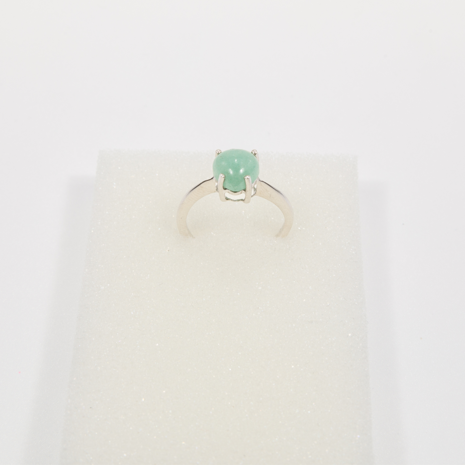 Green Chalcedony Heart Ring