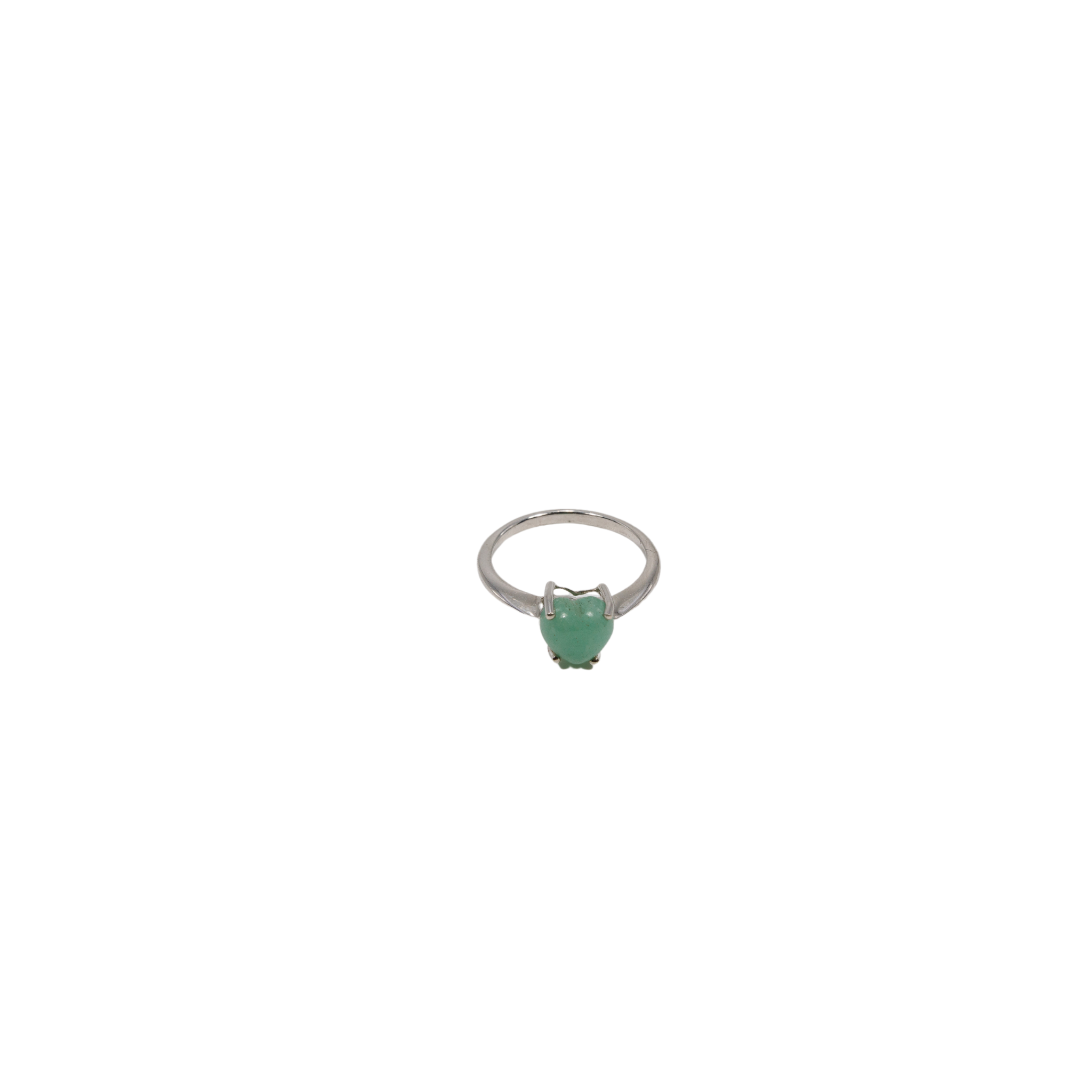 Green Chalcedony Heart Ring