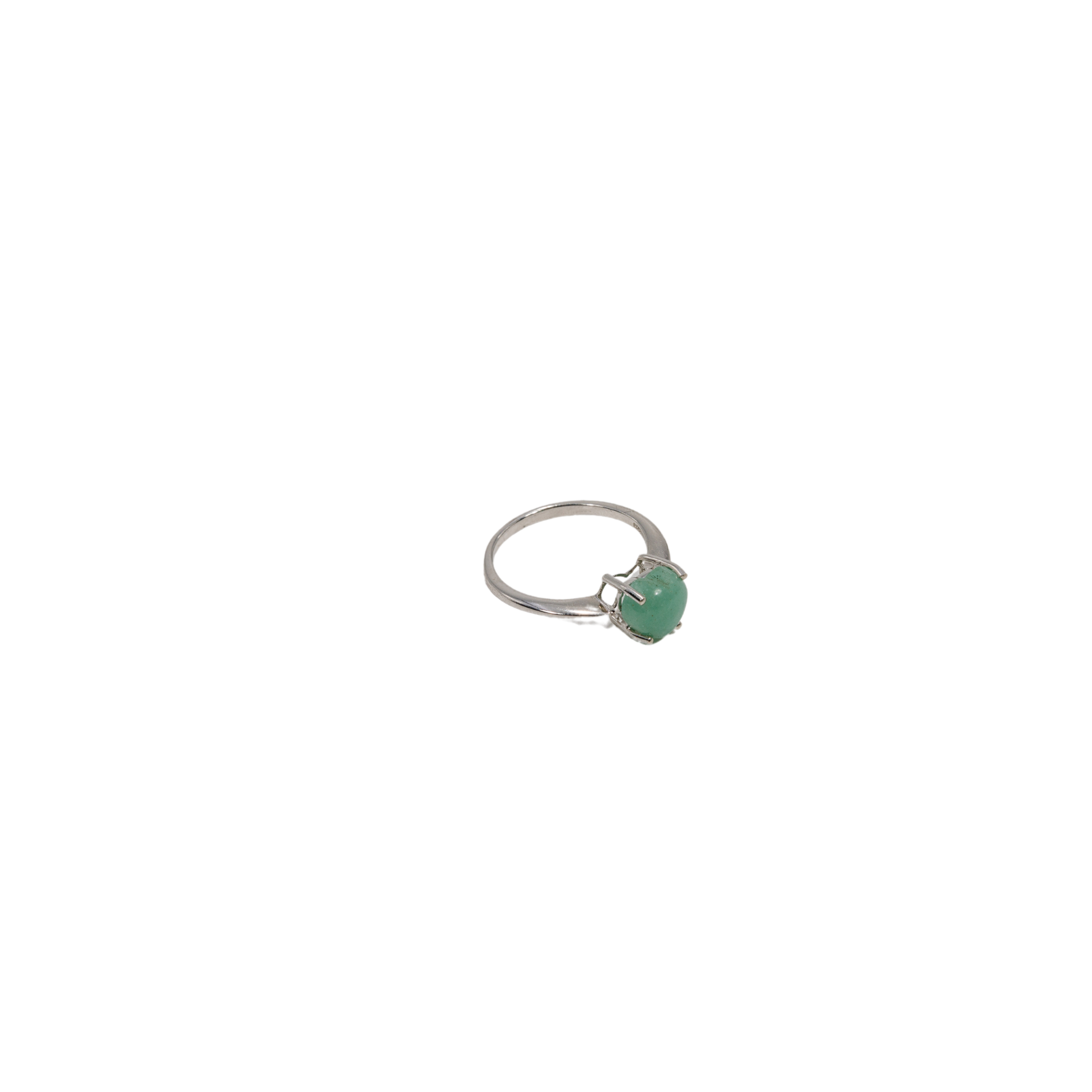 Green Chalcedony Heart Ring
